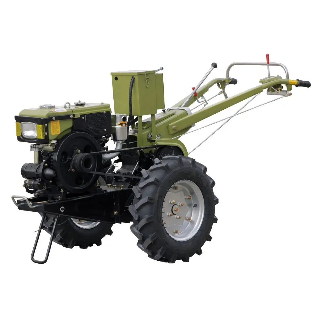 Cultivador de potência de motor diesel 12hp 15hp, motocultor com duas rodas trator de caminhada com ce