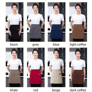 ผ้ากันเปื้อนพนักงานร้านอาหารเสริมสวยแบบสั้นพร้อมโลโก้ Ges Table - Product Image 2