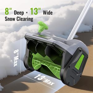 Soprador de Neve Elétrico Sem Fio 13\" 20V 4Ah Bateria 300lb/min Remoção de Neve 19FT Distância de Lançamento Leve - Product Image 2