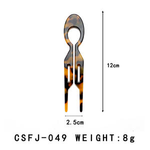 Bâtonnet à cheveux unisexe en acétate de haute qualité de 12 cm, motif léopard écaille de tortue, épingle à cheveux avec strass, design ajouré, maintien sécurisé pour chignon - Product Image 2