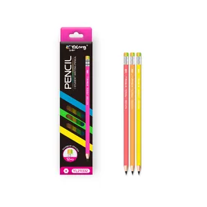 亚龙经典铅笔带彩虹橡皮擦软杨木铅笔HB铅笔学校文具用品