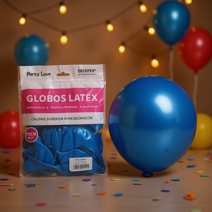 Globos de Látex para Fiestas, 30 cm, Azul Cromo Metálico, Decoración para Fiestas - Product Image 2