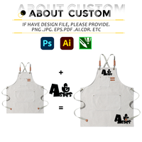Tablier de cuisine en coton épaissi, imperméable et anti-taches, personnalisable avec logo, pour la vente en gros transfrontalière