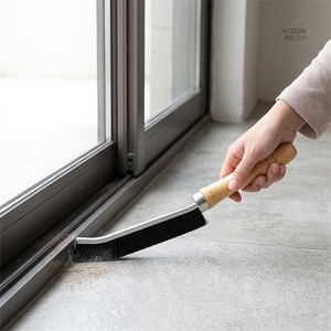 Outil de nettoyage de rainures 2 en 1 Brosse de nettoyage de rainures de portes coulissantes Outils de nettoyage de rails de portes à main - Product Image 4
