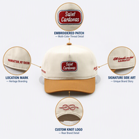 Gorras Personalizadas de 5 Paneles, Estilo Deportivo de Dos Tonos, con Logotipo Bordado, Tela de Nailon, para Uso Empresarial