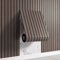 JoyShine - Adhesivo Decorativo 3D para Pared con Diseño de Madera, Material de PVC Autoadhesivo, Superficie Lisa, Color Personalizado, para Hoteles, Apartamentos y Salones
