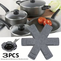 Tapis de protection de fond de casserole antiadhésif écologique, facile à nettoyer, style poisson à six griffes, en feutre, pour casseroles et vaisselle - Grande Vente