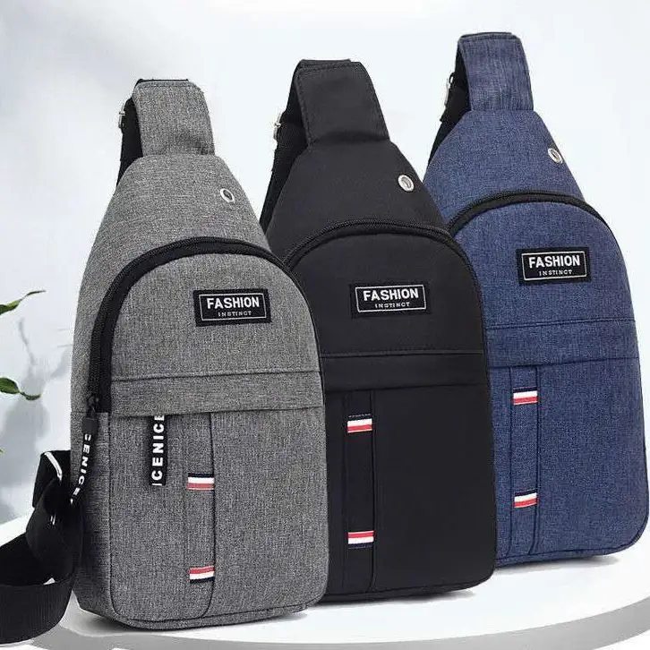 Men's chest bag new youth student waist bag leisure small backpack sports trend solid color Single Shoulder Messenger Bag