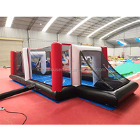 Terrain de football et de basketball gonflable géant commercial, en PVC durable, personnalisable pour plus de 10 personnes, intérieur/extérieur, installation facile