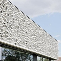 Revêtement mural extérieur décoratif en aluminium découpé au laser, façade métallique perforée