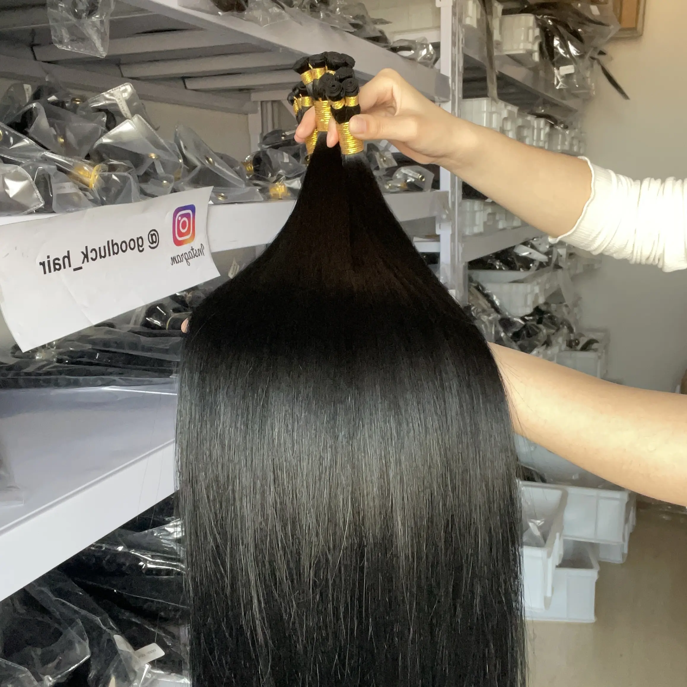 Goodluck raw vietnamese short straight coloured bundles 12a human hair for wholesale brazilian body wave on sales