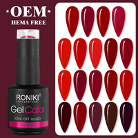 RONIKI-Vernis à ongles gel semi-permanent sans Hema, vente en gros, marque privée végétalienne, Oem, Uv Gel, 15ml