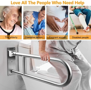 Elderly Bariatric Disabled Commode Safety Hand Railing Guard Frame Shower Assist Aid Handrails Stainless Steel Toilet <strong>Grab</strong> <strong>Bar</strong> - Product Image 5