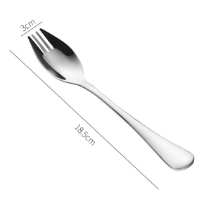 Fourchette-cuillère de luxe en acier inoxydable DFS1111, couverts multifonctions 2-en-1 pour spaghetti et pâtes - Product Image 3