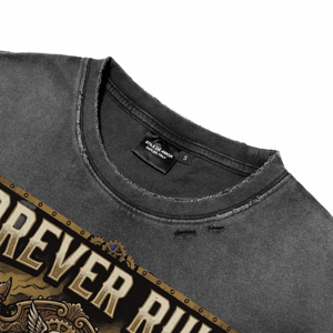 T-shirts Homme Personnalisés à Manches Courtes, Effet Délavé et Vieilli, Respirants, Vintage, Coupe Oversize, Col Rond, Impression DTG Motif Trône, en Coton, Style Streetwear - Product Image 4