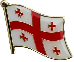Pin de Aleación de Zinc con la Bandera de la República de Georgia para Decoración de Ropa, Proceso de Colado de Pegamento, Artesanía en Metal - Product Image 1