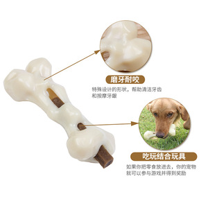 Jouet à mâcher pour animaux de compagnie, os en nylon durable à remplir pour chiens en période de dentition, taille moyenne - Product Image 1