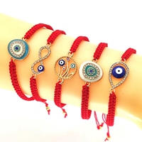 KDC471 vente en gros, mode personnalisé, réglable mauvais œil, bracelet en corde rouge, bijoux