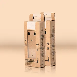 이어폰 포장 전자 패키지 상자 사용자 정의 걸이 구멍 상자 골판지 크래프트 종이 교수형 상자 창