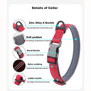 Ultra-elegante sólida Neoprene acolchoado Nylon Dog <span class=keywords><strong>Collar</strong></span> Fácil-Going ajustável luxo Pet <span class=keywords><strong>Collar</strong></span> estilo clássico fita para cães grandes - Product Image 3
