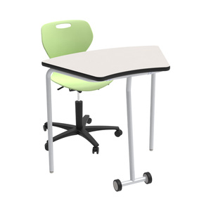 Student Folding <strong>Table</strong> School Furniture College Open Front Desks <strong>Movable</strong> <strong>Table</strong> Sixty Degree Segment <strong>Table</strong> with Steel Leg Frame - Product Image 4