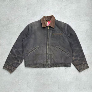 Ropa informal personalizada, chaqueta <span class=keywords><strong>de</strong></span> lona <span class=keywords><strong>de</strong></span> talla grande lavada vintage a la moda, chaqueta <span class=keywords><strong>de</strong></span> <span class=keywords><strong>trabajo</strong></span> <span class=keywords><strong>de</strong></span> lona pesada con cremallera para hombre - Product Image 1