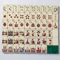 Tuiles de Mahjong Américaines Premium Sans Supports, Pions et Dés Vert Émeraude, Design Parisien pour Adultes, Soirée de Jeu de Fêtes