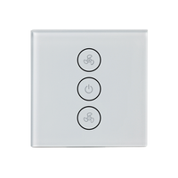 Larkkey Smart Tuya WiFi Ventilateur de plafond Interrupteur intelligent Interrupteur tactile Contrôle par application pour la maison intelligente Commande vocale avec Alexa pour le ventilateur