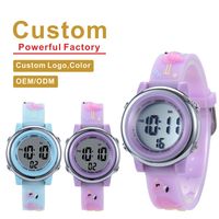 Jam Stopwatch Olahraga LCD OEM/ODM untuk Anak, Tahan Air 3BAR, PC, Lampu Luminous, Alarm, Kronograf, Layar Digital, Tali Plastik