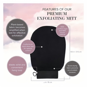 <span class=keywords><strong>Gant</strong></span> exfoliant premium personnalisé avec logo pour gommage corporel, gants de bain, exfoliant corporel pour l'élimination du bronzage artificiel et la kératose pilaire - Product Image 2