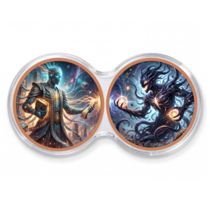 Set di Monete Commemorative da 1 oz in Rame Puro 999, con Scolaro <span class=keywords><strong>Arcano</strong></span> e Demone del Vuoto, Fantasia Cosmica, Stampa UV a Rilievo 3D, da Collezione - Product Image 1