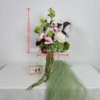 Boule de fleurs de mariage moderne blanche et verte DKB, décoration de centre de table, 40 cm, hydrangea en soie, centre de table artificiel