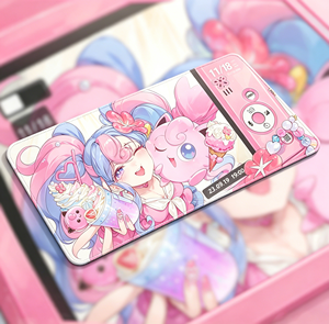 Grand tapis de <span class=keywords><strong>souris</strong></span> Kawaii rose pour fille anime, tapis de bureau mignon et doux pour les joueurs, avec base en caoutchouc antidérapante pour les joueurs et le bureau - Product Image 1
