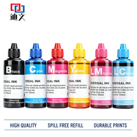 DIWEN 100ML 500ML 6 Warna Kit Tinta Isi Ulang Kompatibel Tinta Dye Epson Canon HP Brother Printer Inkjet