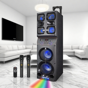 Loa kéo IFeiGift 9602 chất lượng cao, gỗ, hai loa 6.5 inch, kết nối <span class=keywords><strong>Bluetooth</strong></span>, âm thanh chất lượng, <span class=keywords><strong>micro</strong></span> không dây, dùng cho tiệc tùng, ngoài trời, gia đình - Product Image 1