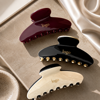 Pince à cheveux en acétate couleur unie pour femme, 10,5 cm, grande taille, élégante, personnalisable avec logo, idéale pour les fêtes, vente en gros Ume Factory