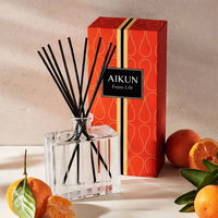 Coffret cadeau diffuseur de parfum Aikun Custom Pattern Box Bright Citrus 175ML, flacon carré en verre, fleur d'oranger, IP12, pour la table à manger.