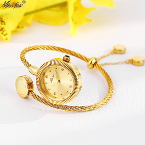 Nuevo Reloj de Pulsera Elegante para Mujer, Reloj de Cuarzo Dorado con Diamantes, Venta al Por Mayor - Product Image 1