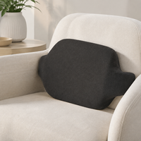 Coussin lombaire en mousse à mémoire de forme avec ailes latérales, oreiller de soutien lombaire ovale pour chaises de bureau, coussin enveloppant pour le dos pour sièges domestiques
