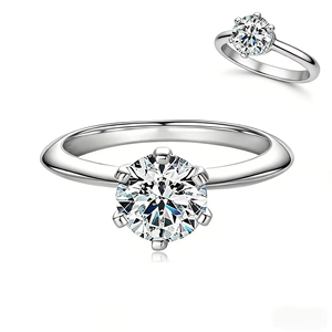 0.5CT 1CT 2CT 3CT Vvs D 925 Sterling <b>Silver</b> <b>Solitaire</b> Moissanite Wedding Engagement <b>Ring</b> for Women with Gra Certificate - Product Image 2
