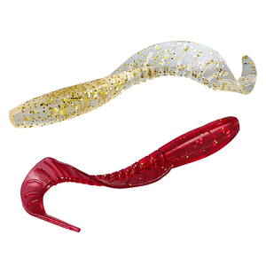 Palmer 5,8 cm 7,5 cm 8,6 cm Curled Long Tail Soft Fishing Köder Plastic Grub Soft Plastic Wurm köder Bass Soft Lure - Product Image 5