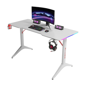 Bureaux de jeu personnalisés noirs avec LED RGB, table de course pour PC avec cadre en acier <span class=keywords><strong>et</strong></span> porte-gobelet pour la maison <span class=keywords><strong>et</strong></span> le <span class=keywords><strong>bureau</strong></span> - Product Image 6