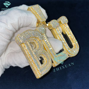 Colgante Personalizado de Moissanita Dije de <span class=keywords><strong>Correcaminos</strong></span> de <span class=keywords><strong>Dibujos</strong></span> <span class=keywords><strong>Animados</strong></span> en Dos Tonos con Diamantes Estilo Hip Hop en Plata Esterlina 925 - Product Image 4