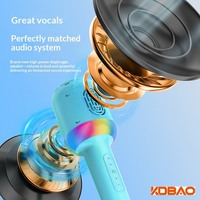 Wowo Kids Singing Microphone Speaker Combo Model K6 Perangkat Karaoke Ajaib Respon Frekuensi 20Hz-20kHz Nirkabel untuk