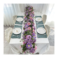 CQ65 cadeau de mariage en plastique fleur coureur fond fleur artificielle mur fête retrousser Floral Rose murs décoration toile de fond