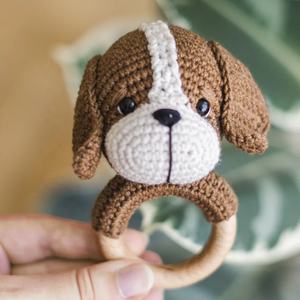 Mordedor de perro <span class=keywords><strong>para</strong></span> bebé, juguete <span class=keywords><strong>para</strong></span> bebé, regalo <span class=keywords><strong>para</strong></span> bebé, Pastor Alemán, juguete de ganchillo - Product Image 4
