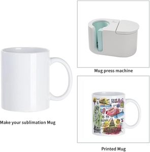 White Ceramic <b>Mug</b> Set 11Oz Blank Sublimation <b>Mugs</b> with Kraft Gift <b>Box</b> for Printing and Gifting - Product Image 2