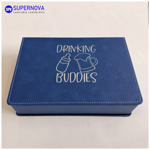 Juego de Frascos de Licor de Cuero Sintético Grabables por Láser, de Alta Calidad, Personalizados, de 6 oz, Estilo Vintage para Hombre, para Grabado Láser - Product Image 4
