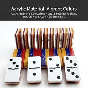 Ensemble de dominos en acrylique personnalisé <span class=keywords><strong>à</strong></span> 5 couches, directement de l'usine, <span class=keywords><strong>couleurs</strong></span> vives de haute qualité, jouet éducatif pour l'apprentissage ludique - Product Image 3
