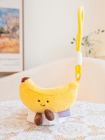 Groothandel Fruit Pluche Sleutelhanger Schattige Oranje Mangosteen Banaan Fruit Sleutelhanger Charms Op Maat Gemaakte Fruitvormige Sleutelhangers
